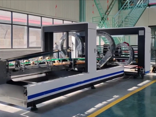 High Speed Gluing Corrugated Paper Boxes Machine Line
