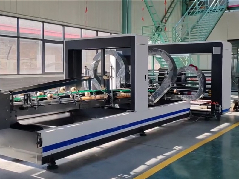 High Speed Gluing Corrugated Paper Boxes Machine Line